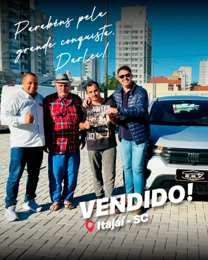 Registro publicado pela EGV da entrega para Darlei